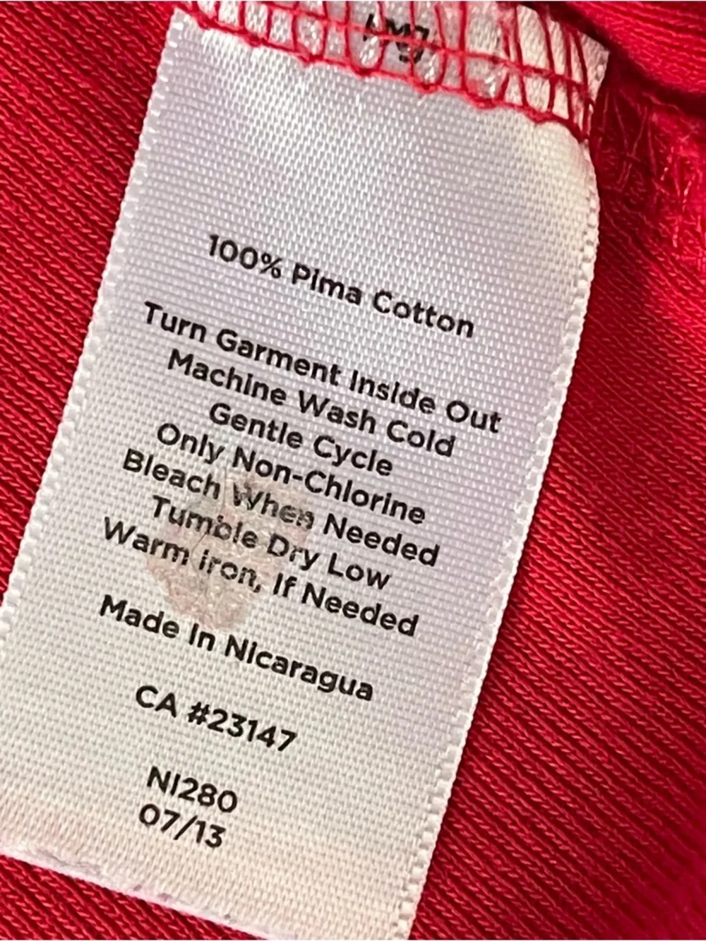 Talbots Solid Bateau Neck 3/4 Sleeve Tee 100% Pima Cotton SzL Valiant Poppy - Picture 6 of 6